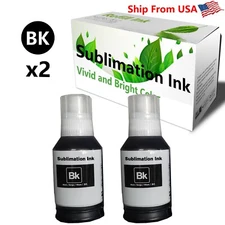 2PK Black Sublimation Ink With Heat Tape Refill Fit For ET-2720 ET-2700