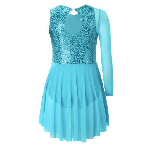 Kinder Mädchen Rock Mesh Tanzbekleidung Unregelmäßig Bodysuit Kleid Kostüm Jazz - Bild 70 von 74