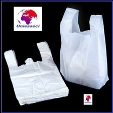 14KG Maxi White Plastic Shopper Bags, Ultra Resistant 34X60, 32X60