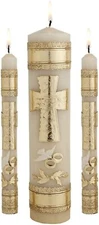 Clergy Church Supply Cross & Rings Wedding Candle Unity Set