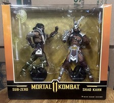 Sub Zero vs Shao Khan Action Figures 2pk Mortal Kombat 11 Articulated Spear Axes