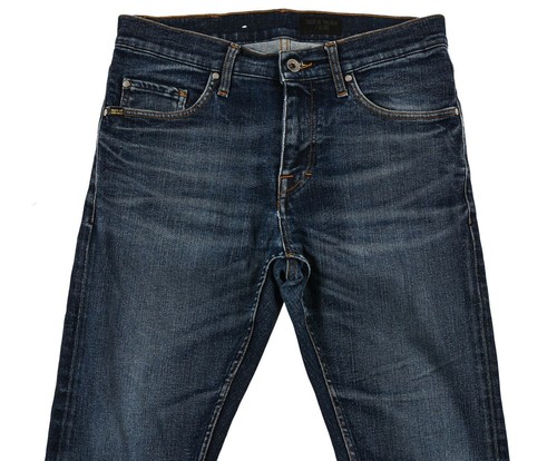 Tiger of Sweden Men's Jeans Size 28x32 Tapered Dark Blue Gray Zip Fly Denim - Picture 4 of 11