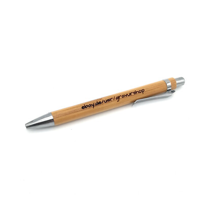 Bambus Kugelschreiber mit Gravur - Stift mit Wunschbeschriftung -  Holzgravur | eBay.de