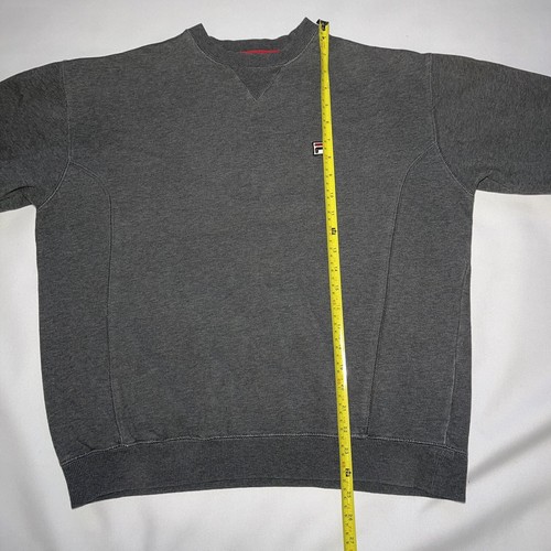 Vintage Fila Crew Neck Sweatshirt Men’s Small Grey Patch Logo Distressed FLAWED - Picture 9 of 12