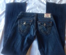 TRUE RELIGION Women's JOEY Jeans TWISTED SEAMS Flap Pockets Size 26