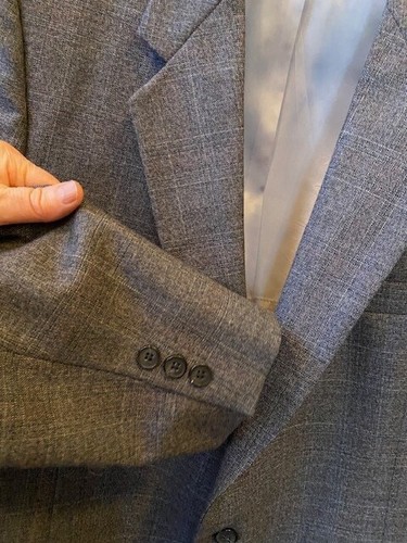VTG 70'sJohnny Carson 3 Piece Suit Mens 42R 38x33 Dark Gray ElegantPreppyWedding - Picture 13 of 18