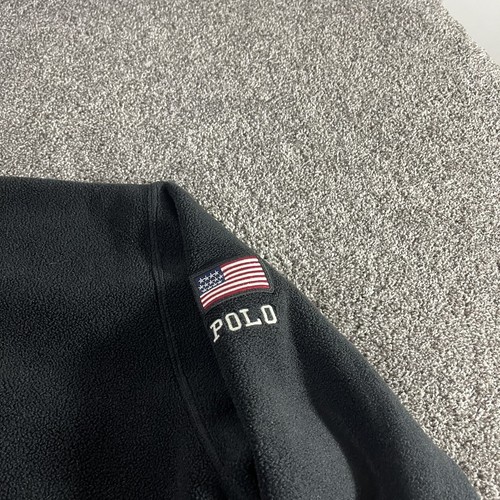 Vintage Rare Polo Sport Ralph Lauren 1/4 Zip Pullover USA Flag Size XL Black - Picture 3 of 11
