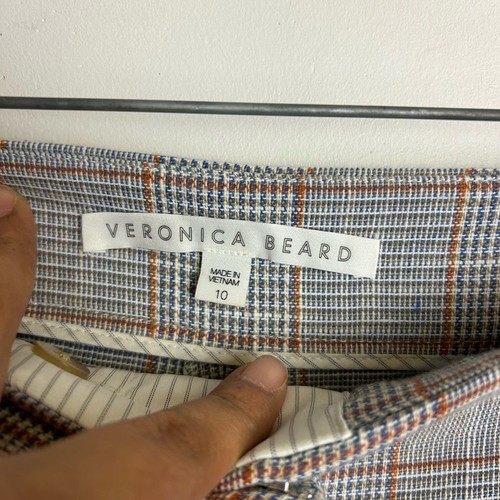 VERONICA BARBA taglia 10 pantalone FRIEDMAN pantalone donna a quadri misto lino ufficio - Foto 8 di 16