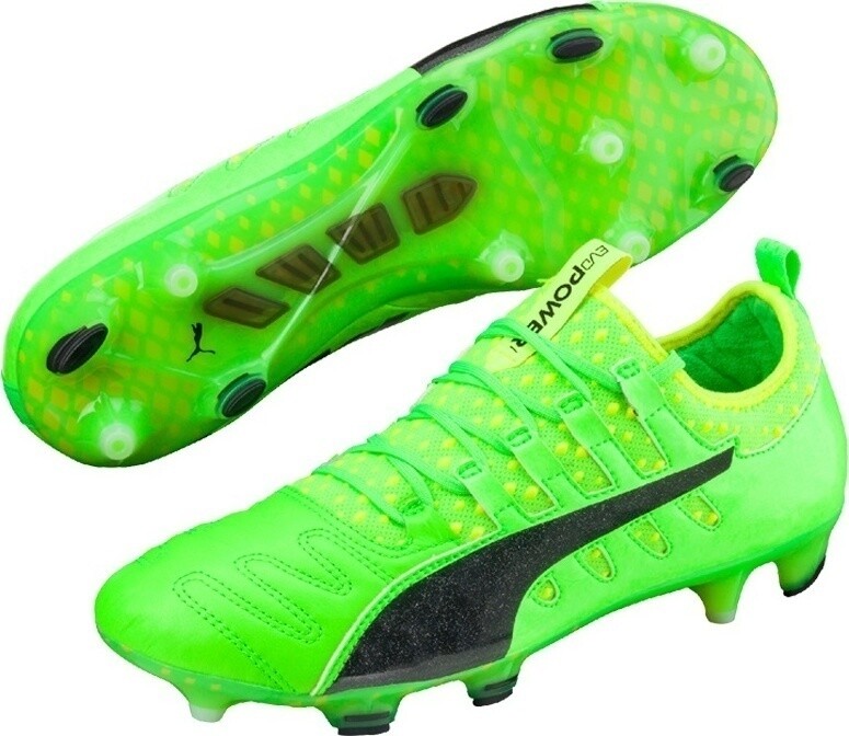 PUMA Men's evoPOWER Vigor 1 K Lth FG Football Boots - Various Sizes - Green -New PUMA Men's evoPOWER Vigor 1 K Lth FG Football Boots - Various Sizes - Green -New