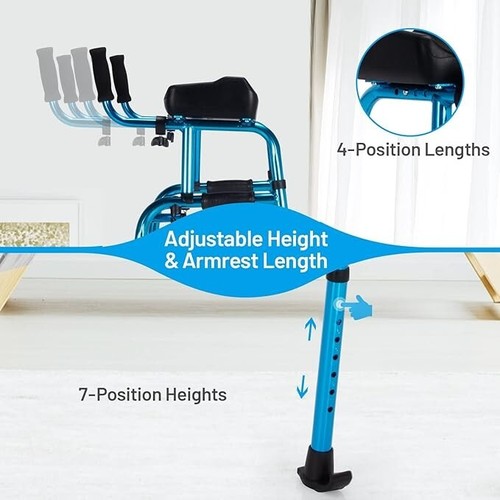 Andador Plegable Goplus con Ruedas de 5’’’ y Soportes de Brazo Extraíbles - Imagen 4 de 7