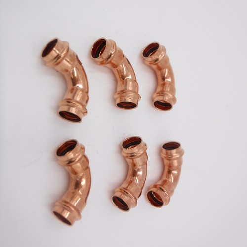 6 Pack 3/4" x 3/4" Press Copper 90° Elbow Fitting