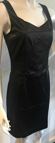 Designer Tal Beck Black Shiny Stretchy Fabric Sleeveless Tulip Dress S - Picture 7 of 11