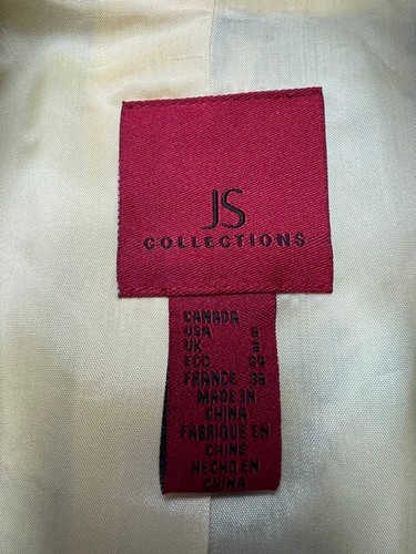 JS Collections Womens Long Sleeve Button Up Yellow Silk Floral Party Jacket 6 - Picture 6 of 11
