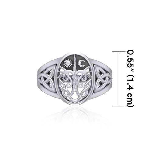 Lebensbaum 925 Sterling Silber Ring spiritueller Schmuck Mond Sterne Größe 5 - Bild 2 von 2