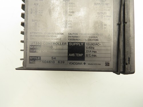 Yokogawa UT350-00 Controller LED Display 100-240VAC 20VA S4 - Picture 4 of 11