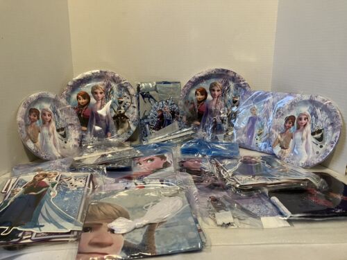 Disney Frozen II Birthday Party Supplies for 20 Plates Tablecloth Napkins Decor