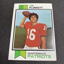1973 Topps Football Jim Plunkett Patriots Card # 355 Hall of Fame