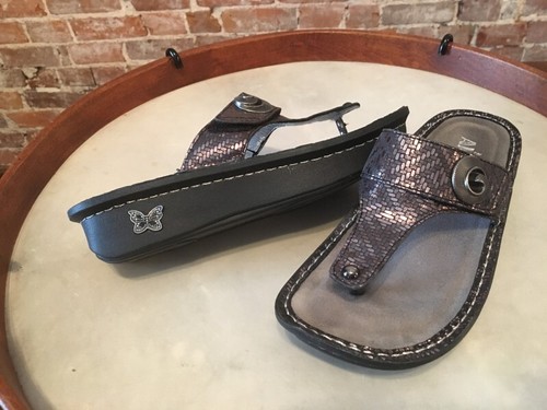 Alegria Carina Pewter Dazzler Leather Comfort Sandals 38 8 8.5 Sale - Picture 2 of 3
