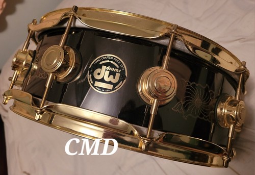 RARE DW COLLECTORS 2001 ENGRAVED BLACK BRASS 5X14 SNARE DRUM #40 JOHN ALDRIDGE - Picture 9 of 9