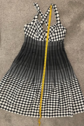 Calvin Klein Women's Dress Size 4 Ombre Polka Dot Halter Criss Cross. A Line - Picture 4 of 4
