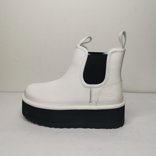 UGG Neumel Plateau Stiefel Chelsea Größe 8 Chunky Schuhe weiß 1139510 - Bild 2 von 10