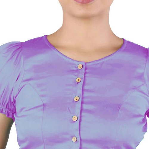 Blusa para mujer de algodón Sari de diseñador mangas hinchadas ya hecha para el torso cosido Choli - Imagen 18 de 54