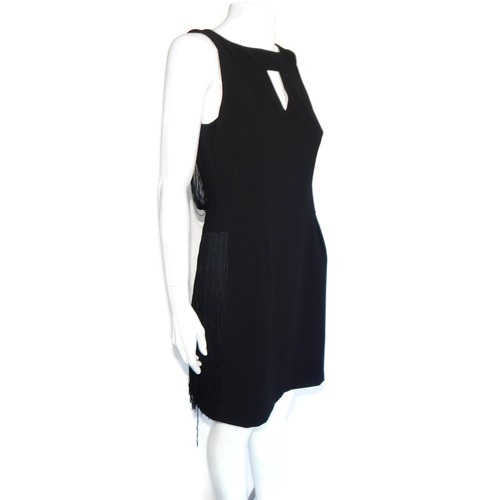 NWT Nanette Lepore Stunning Open Back Fringe Flapper Little Black Dress sz /4805 - Picture 3 of 6