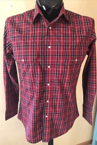 MENS WRANGLER PLAID PEARL SNAP WESTERN COWBOY L/S SHIRT MENS M RANCHER RODEO - Picture 1 of 4