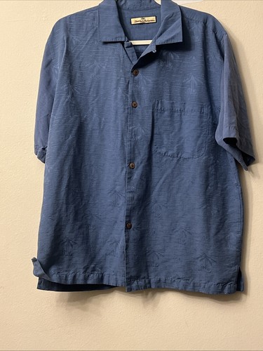 Tommy Bahamas Silk Shirt Blue Relax Botton Down - Picture 8 of 8