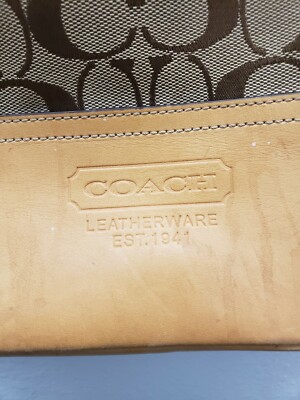 Coach Signature Brown Tan Shoulder Handbag No. H0682-02156 Coach Signature Brown Tan Shoulder Handbag No. H0682-02156