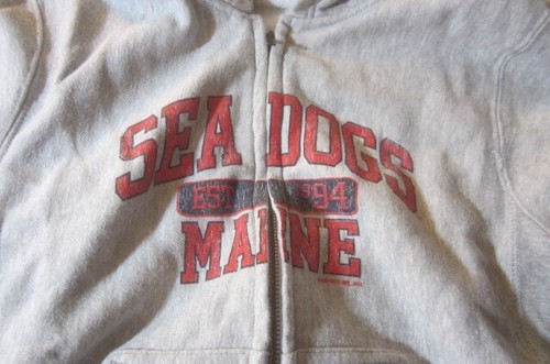 Preowned Youth Size L Sea Dogs Maine (Portland) Hooded Gray Sweatshirt - Picture 2 of 6