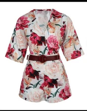 Classy Rose - Two-piece set with belt