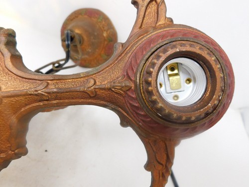 C. 1915 Chandelier 5-Light Polychrome Paint 16" Diam Install Ready w. New Wiring - Picture 5 of 23