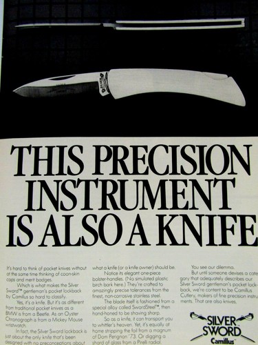 1983 Camillus Silver Sword Knife Vintage Original Print Ad 9 x 11" - Picture 4 of 8