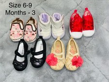 Baby Girls Shoes Bundle: Lot of 5 Pair - Size 6/9 Months-3 Gently Used/Cleaned 