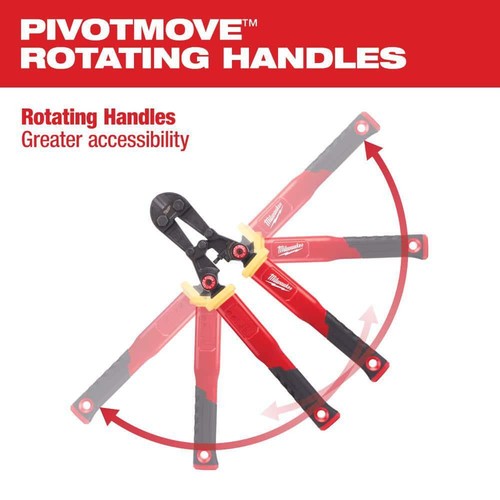 Milwaukee Bolt Cutter 24" Fiberglass Rotating Handle Lockable 7/16" Cut Capacity - Picture 2 of 8