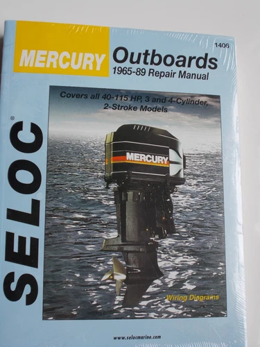 MERCURY OUTBOARD REPAIR SERVICE MANUAL 1965-1989  40 to 115 2 STROKE SELOC 1406 