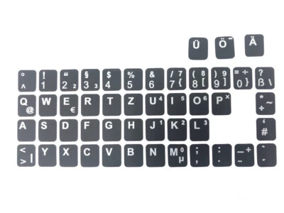 T-PROTEK DEUTSCHE Tastaturaufkleber DEUTSCH - schwarz MATT 48 Tasten - computer tastatur