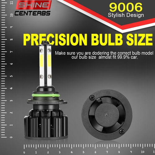 4Sides 9006 HB4 LED Headlight Kits FOG Bulbs High/Low Beam 2400W 360000LM 6000K - Picture 4 of 11