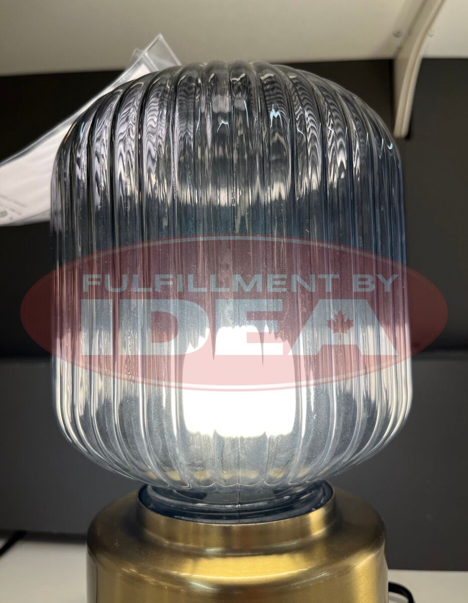 Brand New IKEA SOLKLINT Table Lamp in Brass and Gray Clear Brand New IKEA SOLKLINT Table Lamp in Brass and Gray Clear