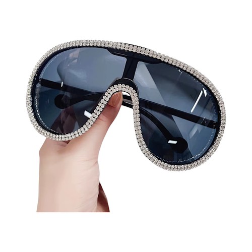 Women's Aviator Sunglasses Luxury Rhinestones Design Female Oversized Glasses UV