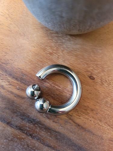 Set 4 Septum Rings Horseshoe Spike Cone Ball Stretched Septum piercing big gauge - Picture 4 of 8