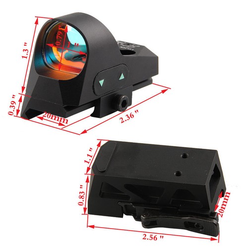 Mira Mini Reflex 1x25 3 MOA Punto Mira Picatinny QD Montaje Táctico Punto Rojo - Imagen 6 de 15