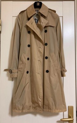BURBERRY LONDON Trench Jacket Coat Womens Size US4 beige nylon