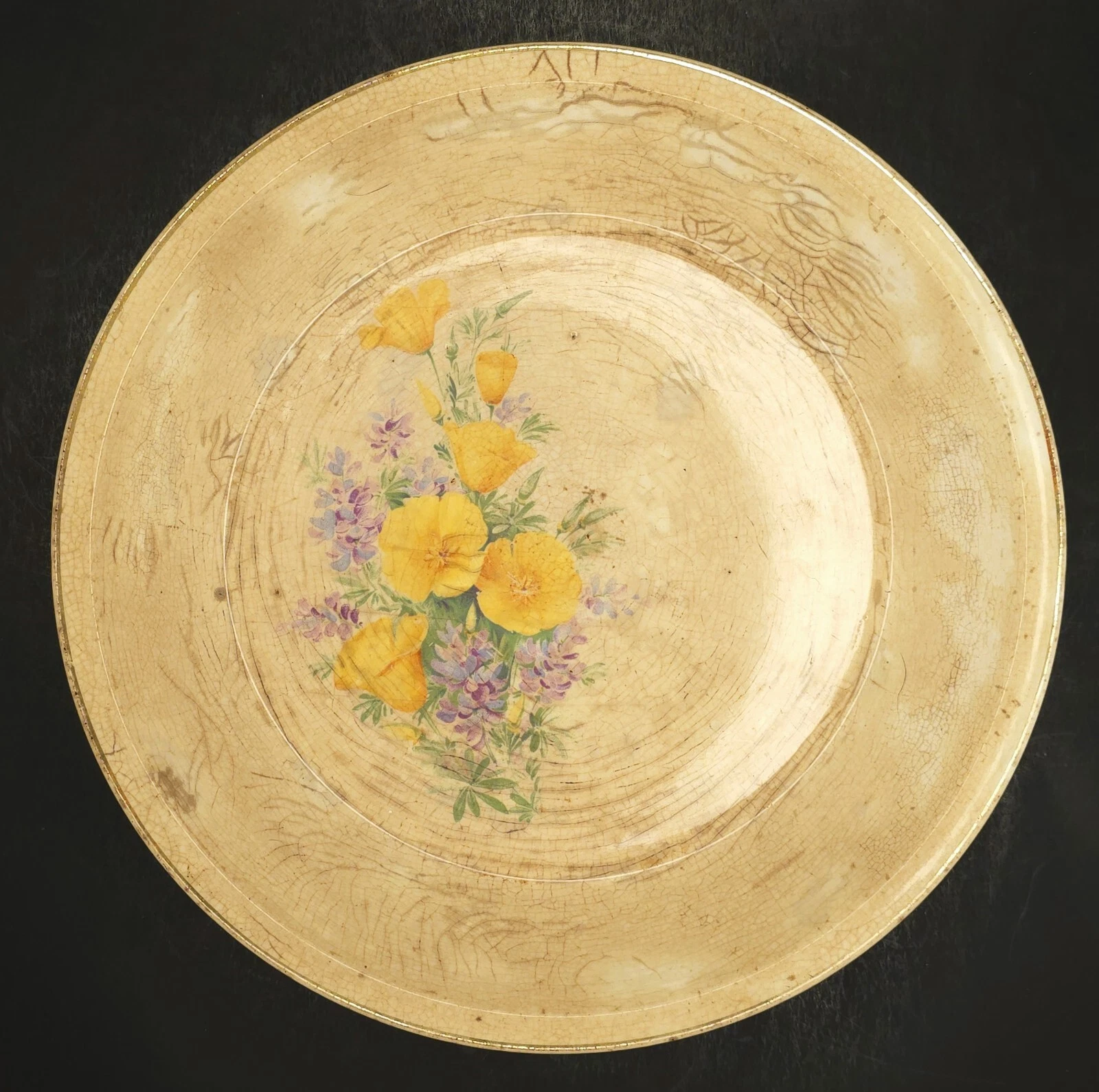 C1940 Universal Cambridge Buttercup & Lavender Pie Pan Plate Dish Replacement