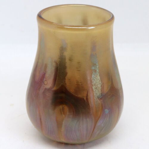 Antique Tiffany Studios Art Nouveau Iridescent Reactive Glass Cabinet Vase - Picture 4 of 7