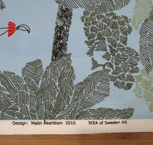 Ikea Sweden Malin Akerblom 2010 Bird Print Woven Fabric 58" x 126” (~3.5 yds) - Picture 3 of 12