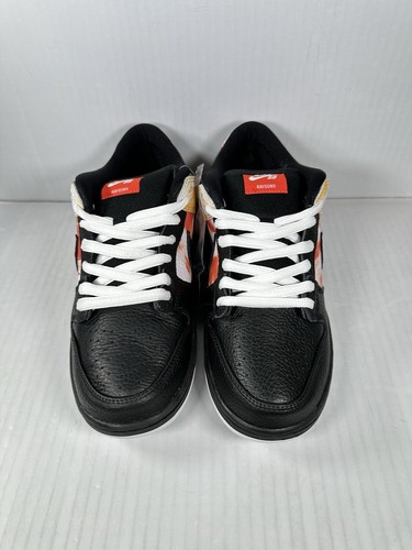 Talla 9.5 Nike SB Dunk Low Pro QS Raygun Tie-Dye BQ6832-001 Negro Naranja Flash - Imagen 2 de 8