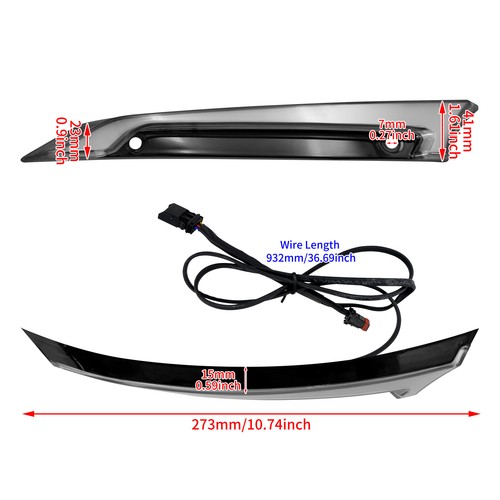 Black Windshield Trim w/ LED Turn Signal Light Fit For Harley Road Glide 15-2023 - Picture 8 of 18