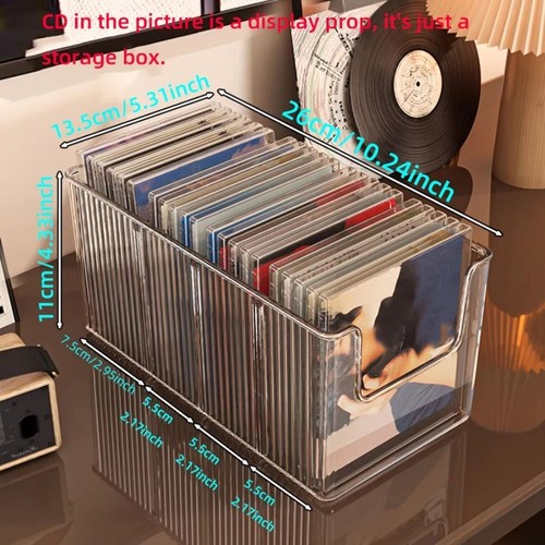 Detachable Divider Vinyl Record Display Boxes Clear DVD Holder Home - 第 5/9 張圖片